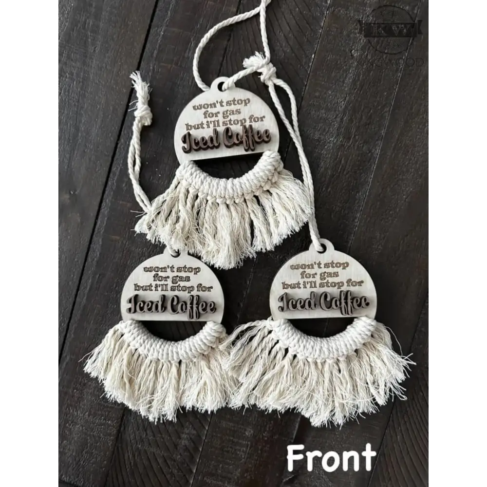 Ice coffee car charm for lovers 3d laser cut, layers,