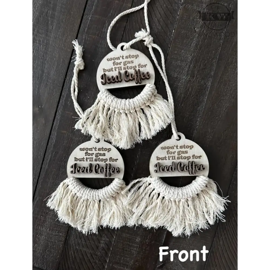 Ice coffee car charm for lovers 3d laser cut, layers,