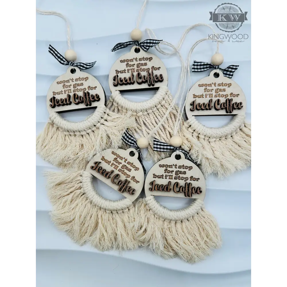 Ice coffee car charm for lovers 3d laser cut, layers,