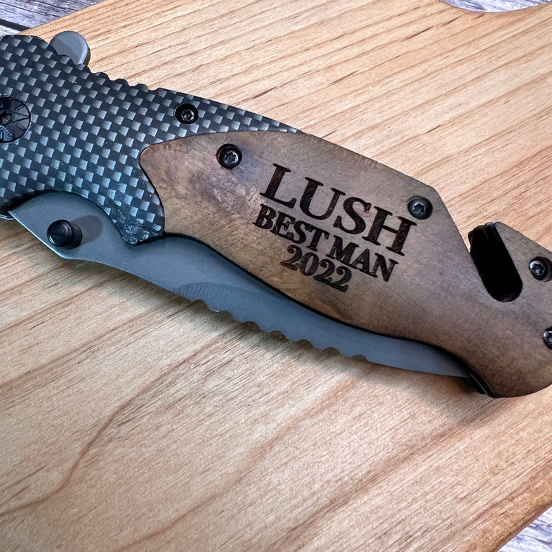 Personalized folding pocket tool - laser engraved