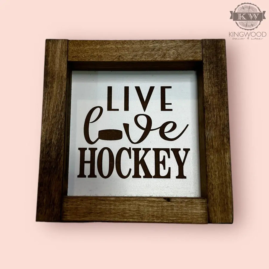 Live love hockey farmhouse sign for home decor alberta,