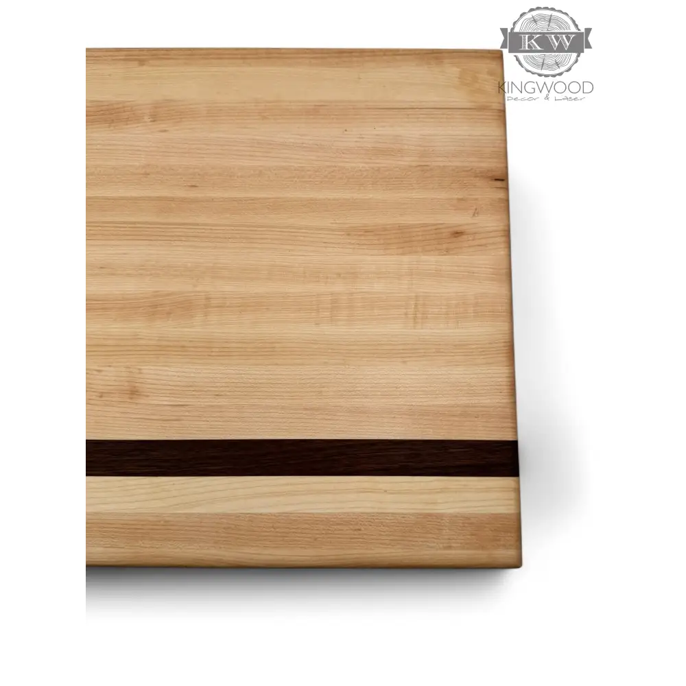 Maple cutting board with walnut stripe 16 x 11.5 inch