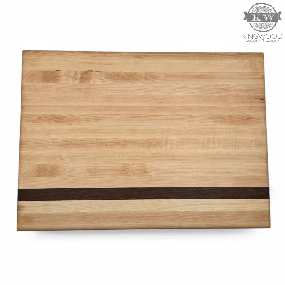 Maple cutting board with walnut stripe 16 x 11.5 inch
