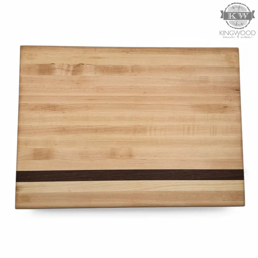 Maple cutting board with walnut stripe 16 x 11.5 inch