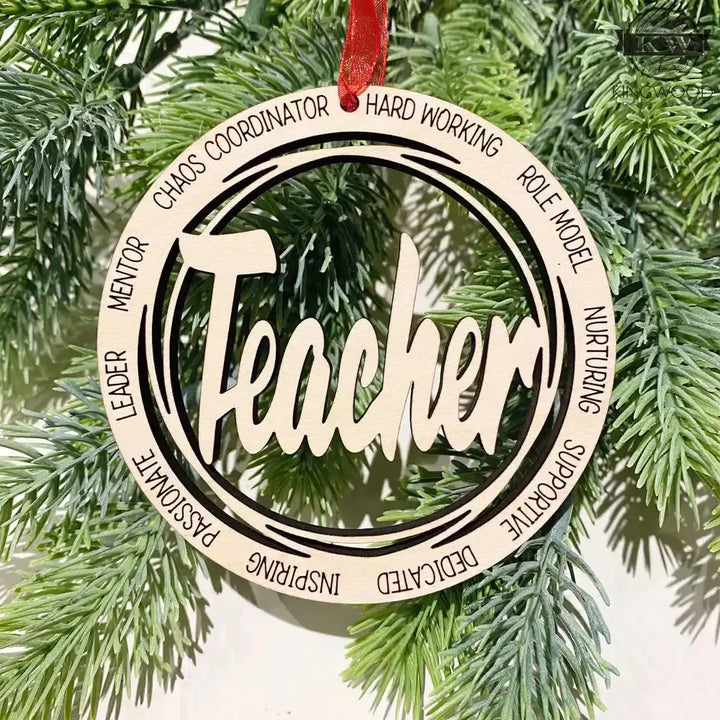 Personalized maple teacher appreciation ornament