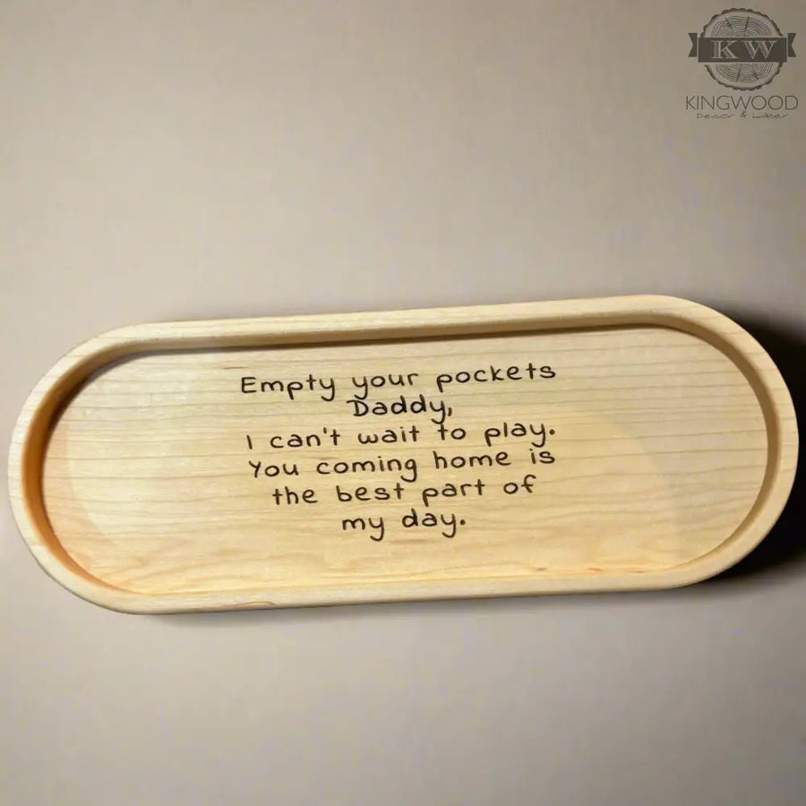 Maple wooden valet catch-all tray for coming home