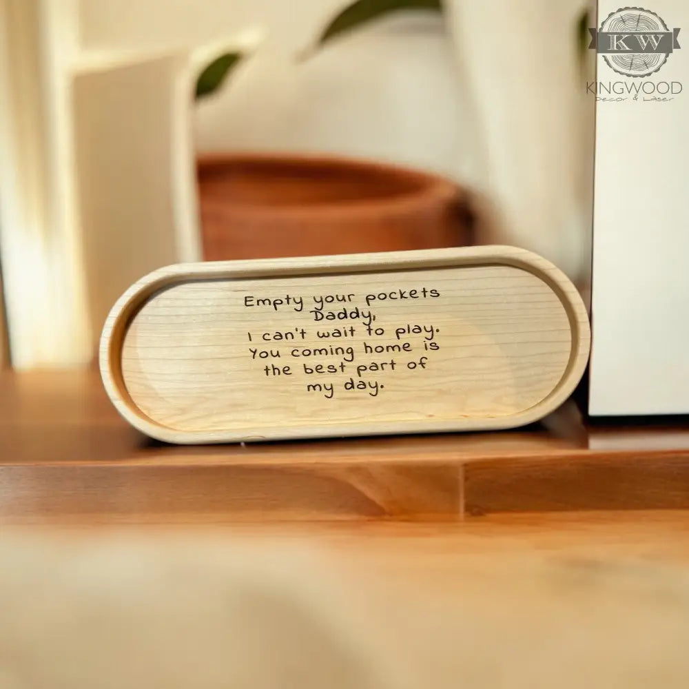 Maple wooden valet catch-all tray for coming home