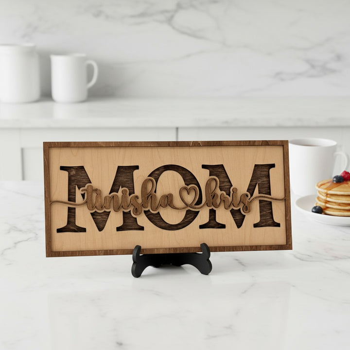 3D Layered Personalized Family Sign — Custom Title &amp; Children&