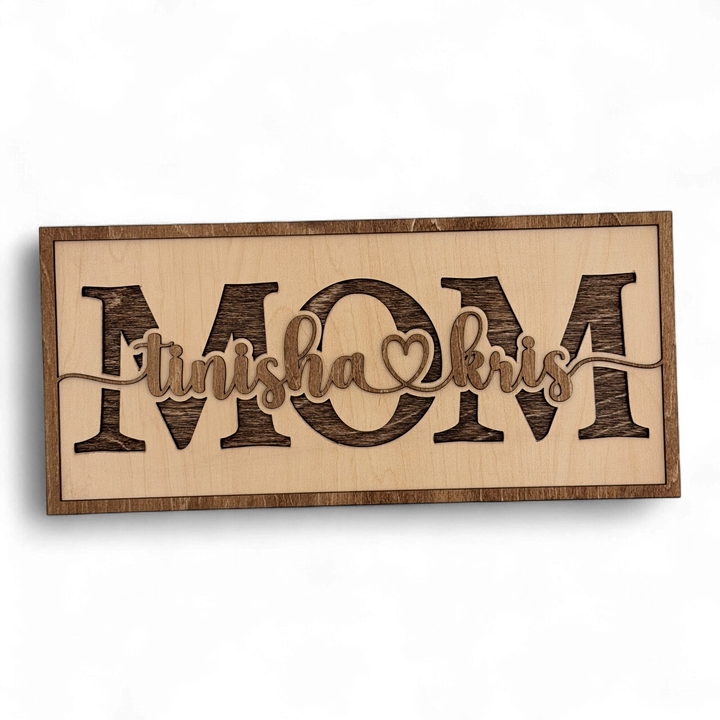 3D Layered Personalized Family Sign — Custom Title &amp; Children&