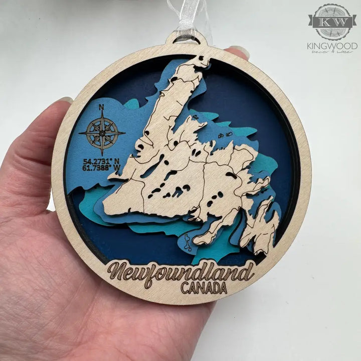 Newfoundland layered ornament with four distinctive layers