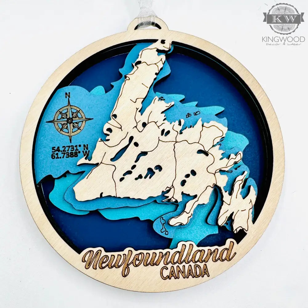 Newfoundland layered ornament with four distinctive layers
