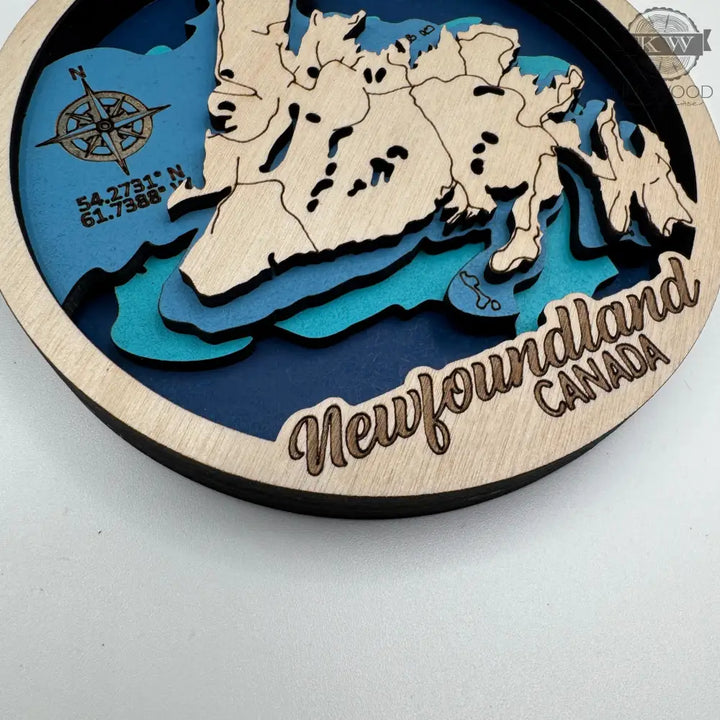 Newfoundland layered ornament with four distinctive layers