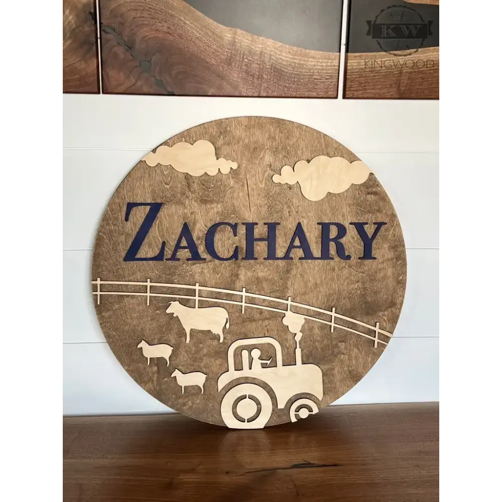 Nursery decor round sign for children fort mcmurray 3d