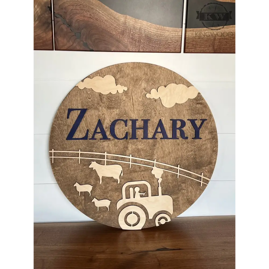 Nursery decor round sign for children fort mcmurray 3d
