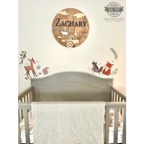 Nursery decor round sign for children fort mcmurray 3d