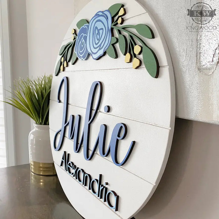 Nursery decor round sign for fort mcmurray kids rooms 3d