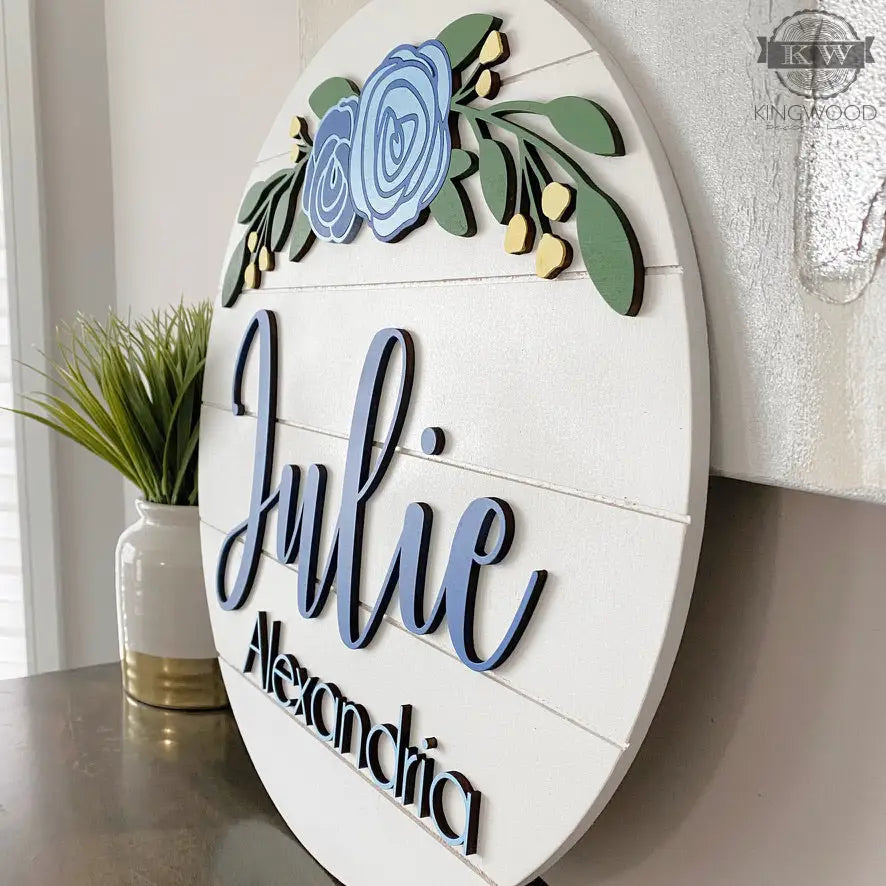 Nursery decor round sign for fort mcmurray kids rooms 3d