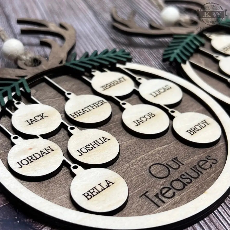 Personalized family names ornament for holiday decor 2025,