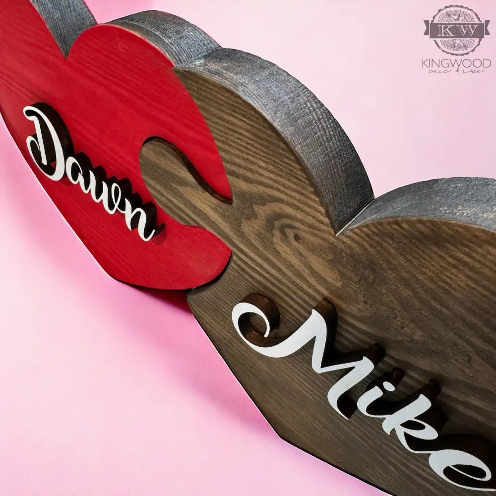 Personalized heart puzzle decor symbolizing connection 3d