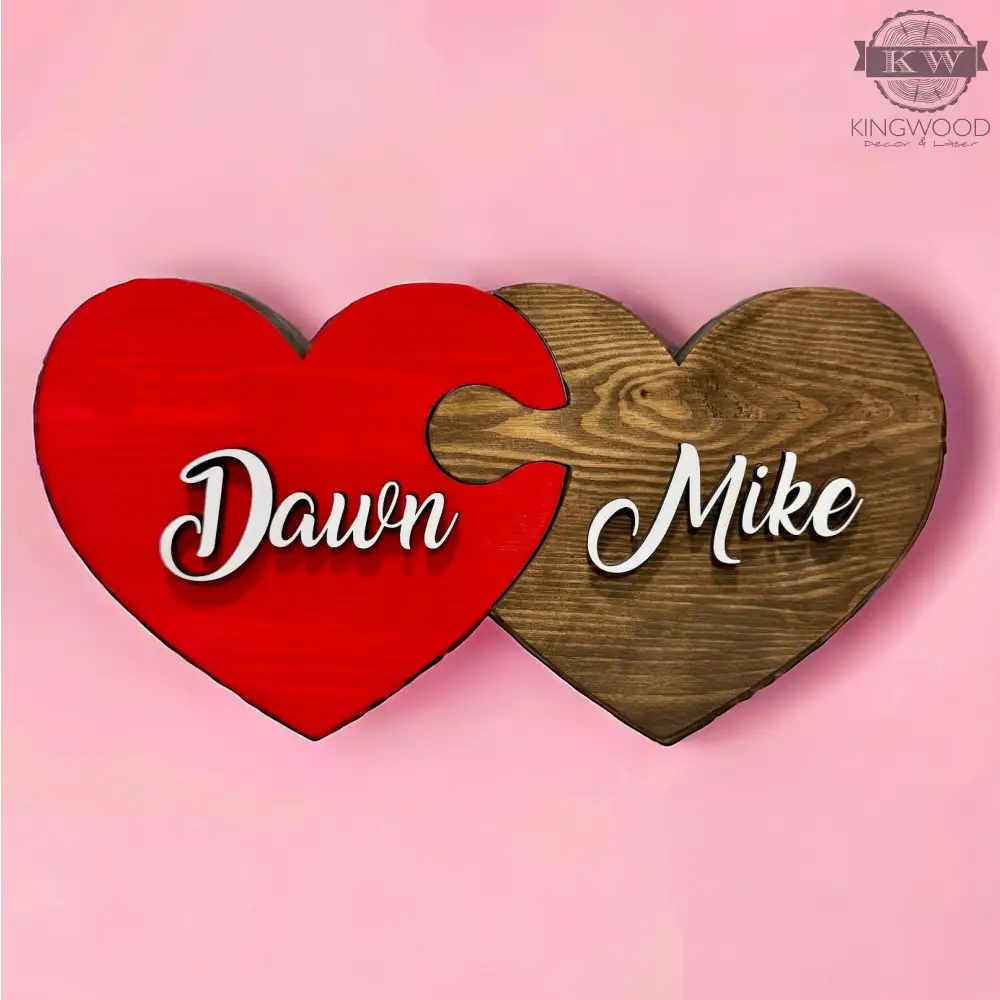 Personalized heart puzzle decor symbolizing connection 3d