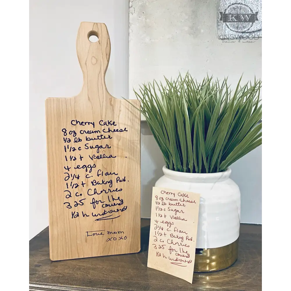 Personalized recipe cutting board maple family heirloom