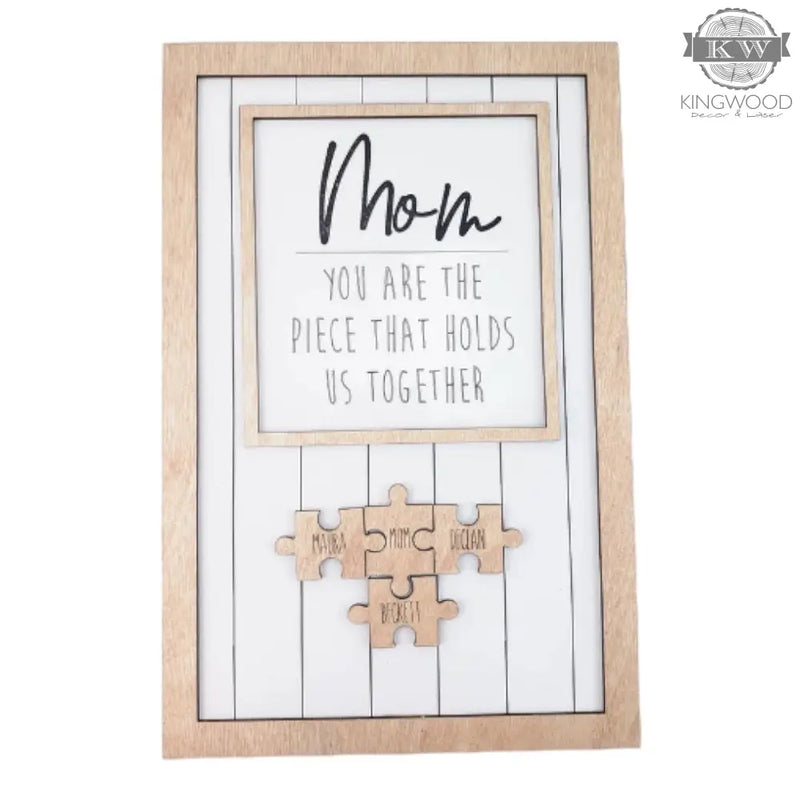 Mom puzzle sign 3d laser cut, alberta, canada, custom, decor