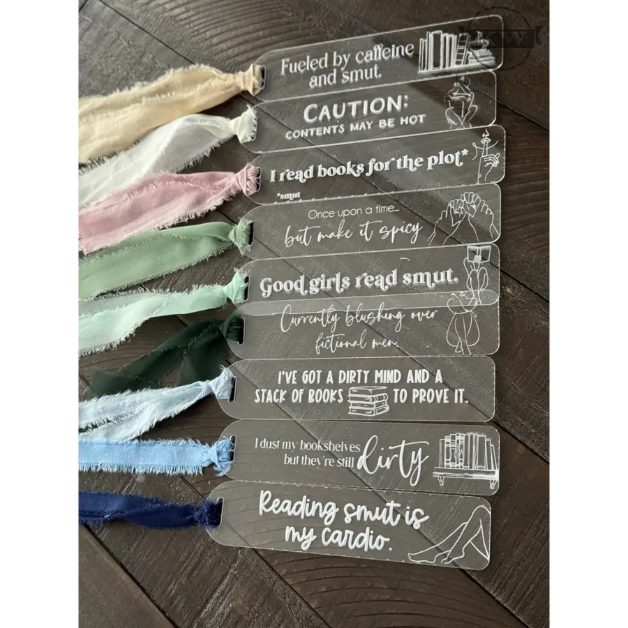 Spicy smut lover acrylic bookmark with tassel bookish gift