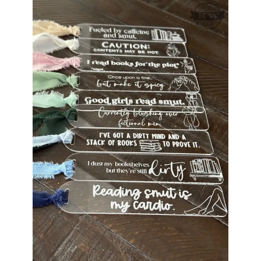 Spicy smut lover acrylic bookmark with tassel bookish gift