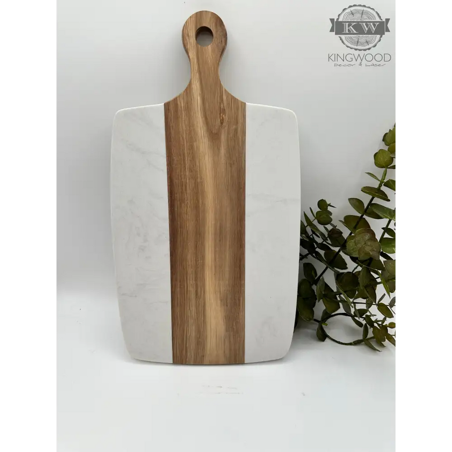 Wood and marble charcuterie board for elegant kitchen decor
