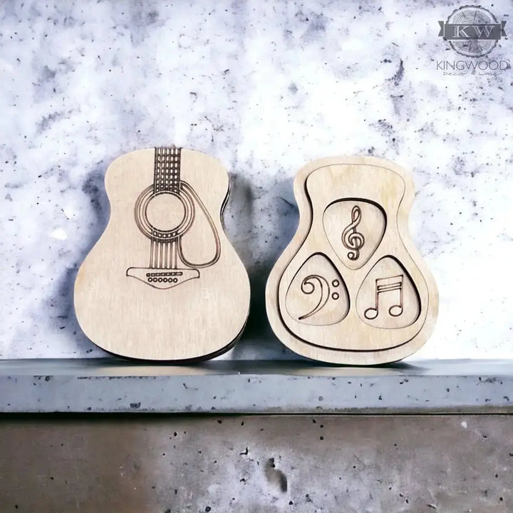 Wooden guitar pick case 3d laser cut, _label_new, accessory,