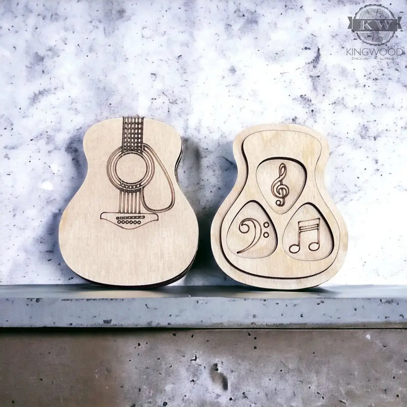 Wooden guitar pick case 3d laser cut, _label_new, accessory,