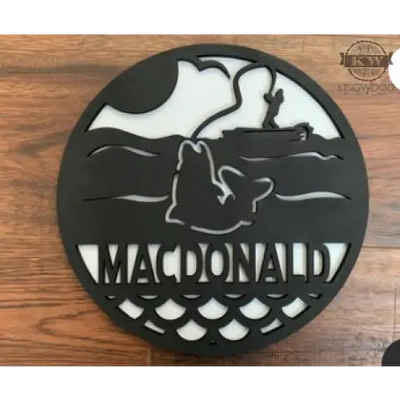 Animal - outdoor theme name sign - personalize round signs