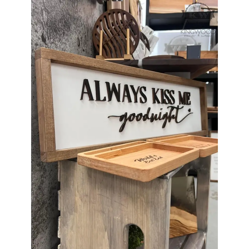 Always kiss me goodnight farmhouse sign _label_new, alberta,