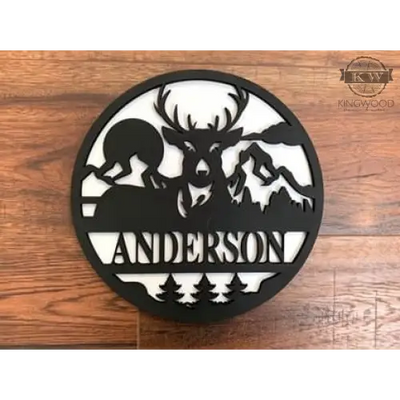 Animal - outdoor theme name sign - personalize round signs