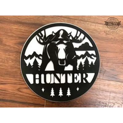Animal - outdoor theme name sign - personalize round signs