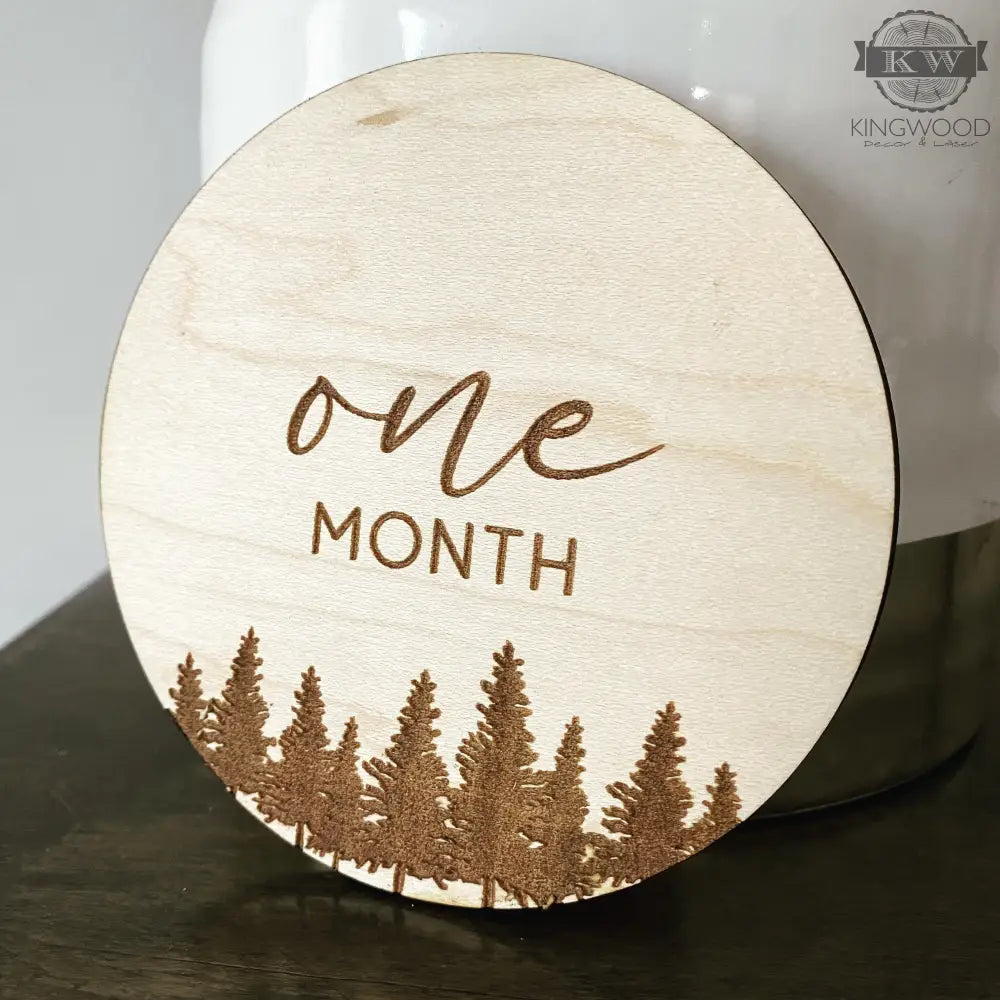 Wooden milestone disc for baby’s monthly milestones in photography and gift sets