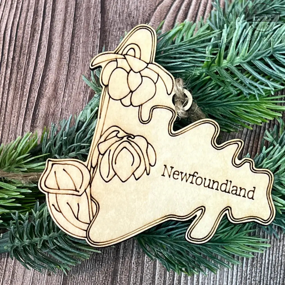 Wooden Newfoundland ornament for Canadian provincial Christmas or provincial Christmas decoration