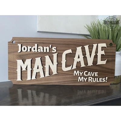 Man cave sign - with any name custom, engraving, gifts,
