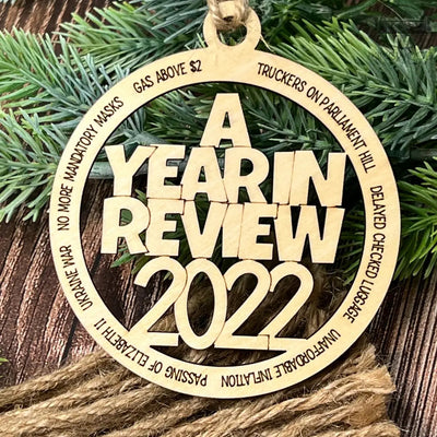Christmas ornament - a year in review 2022 3d laser cut,