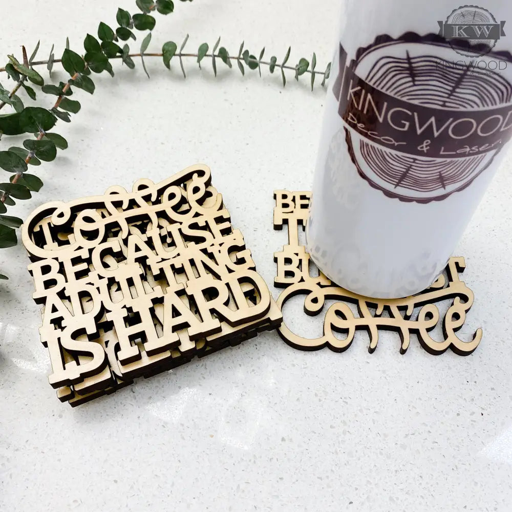 Elegant laser cut coasters crafted from wood showcasing intricate design details