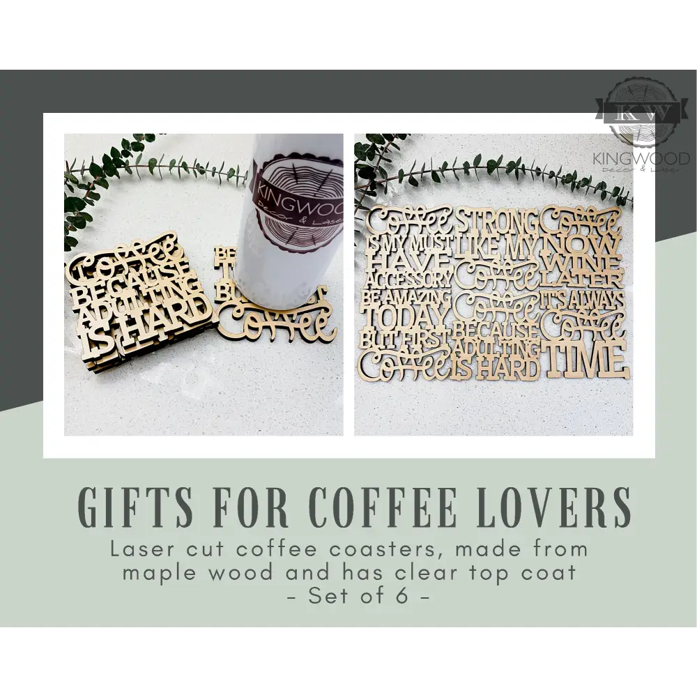 Laser cut coasters in elegant wood designs for stylish tabletop protection