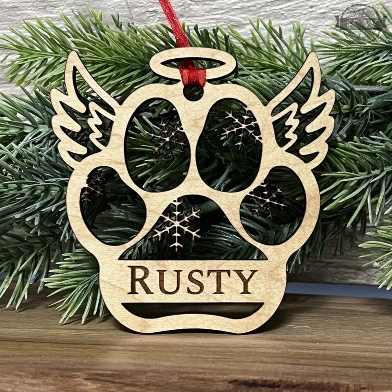 Dog paw custom ornament 3d laser cut, alberta, animals,