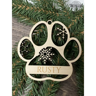 Dog paw custom ornament 3d laser cut, alberta, animals,
