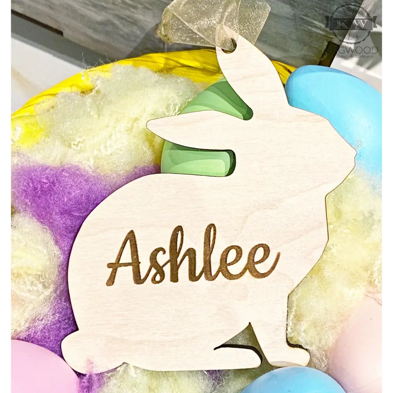 Easter bunny name tag - basket 3d words, _label_new,