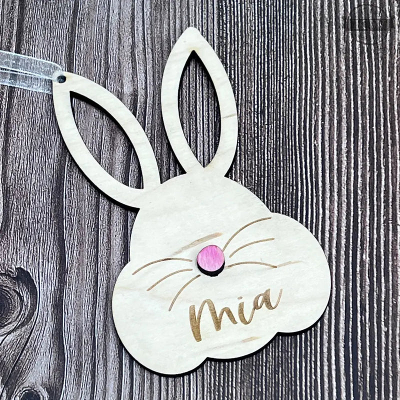 Easter bunny name tag engraved 3d laser cut, alberta,