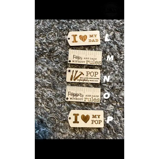 Engraved wooden keychains for Father’s Day, premium laser engraved wooden keychains