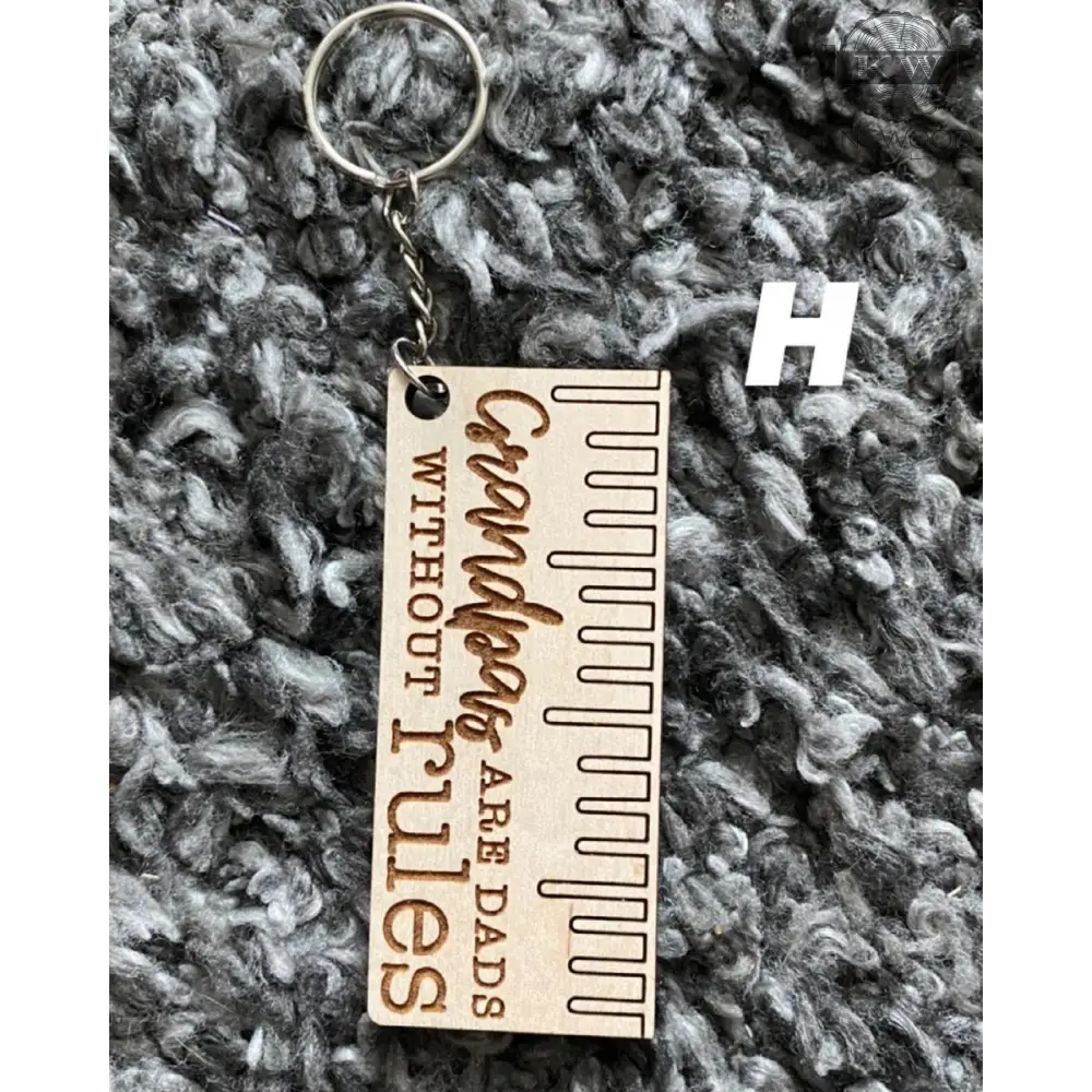 Wooden keychain with ruler design, perfect for Father’s Day wooden keychains gift