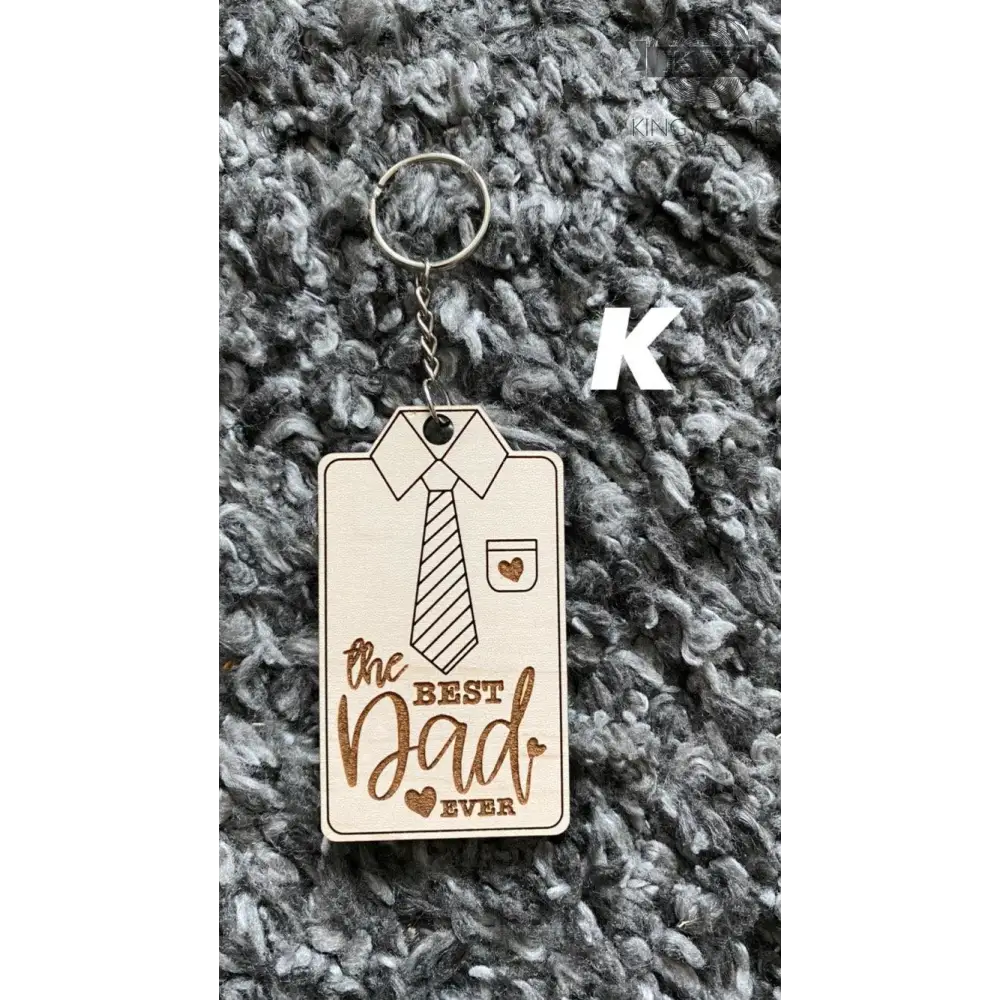 Father’s Day wooden keychain with laser engraved design, a premium keepsake item