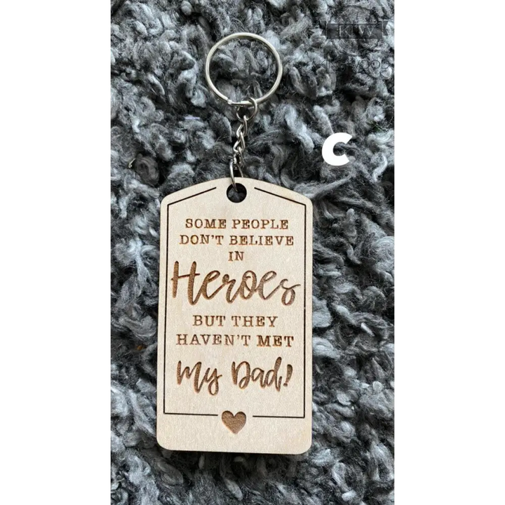 Premium laser engraved wooden keychain with personalized message for Father’s Day wooden keychains