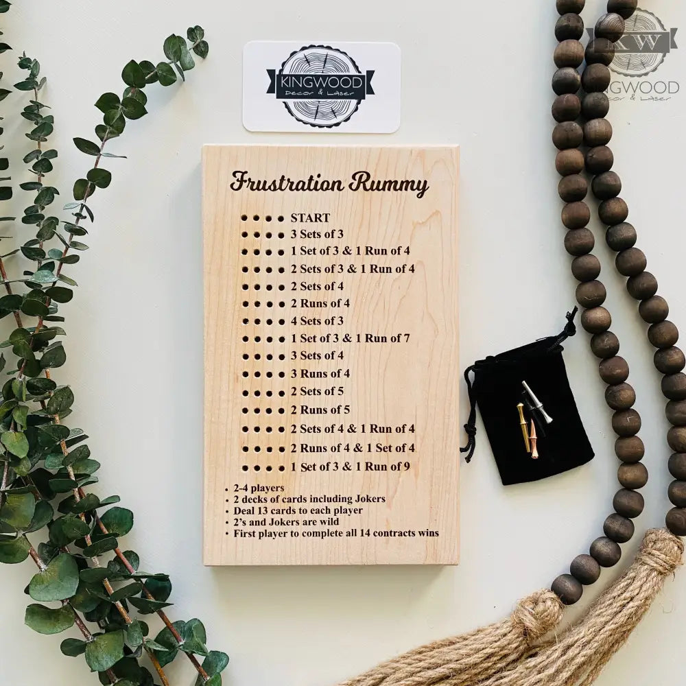 Frustration Rummy game board for family card game nights, durable and easy to handle